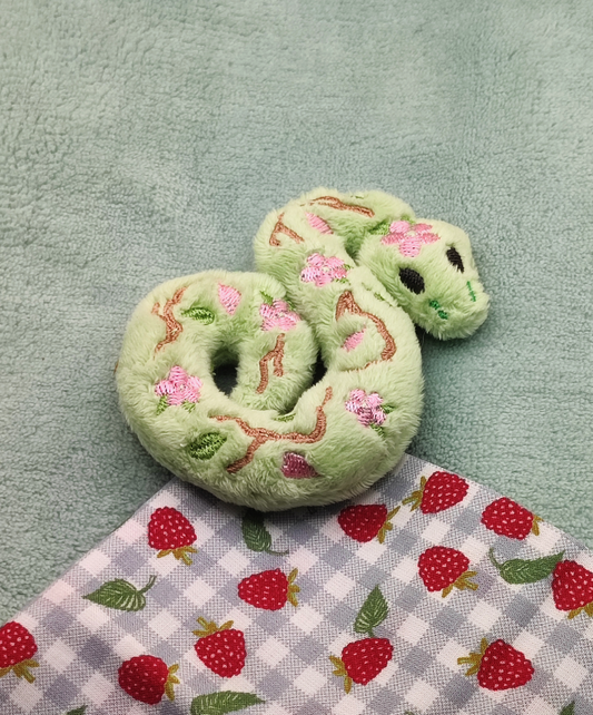Serpent fleuri Sakura - Mini peluche verte