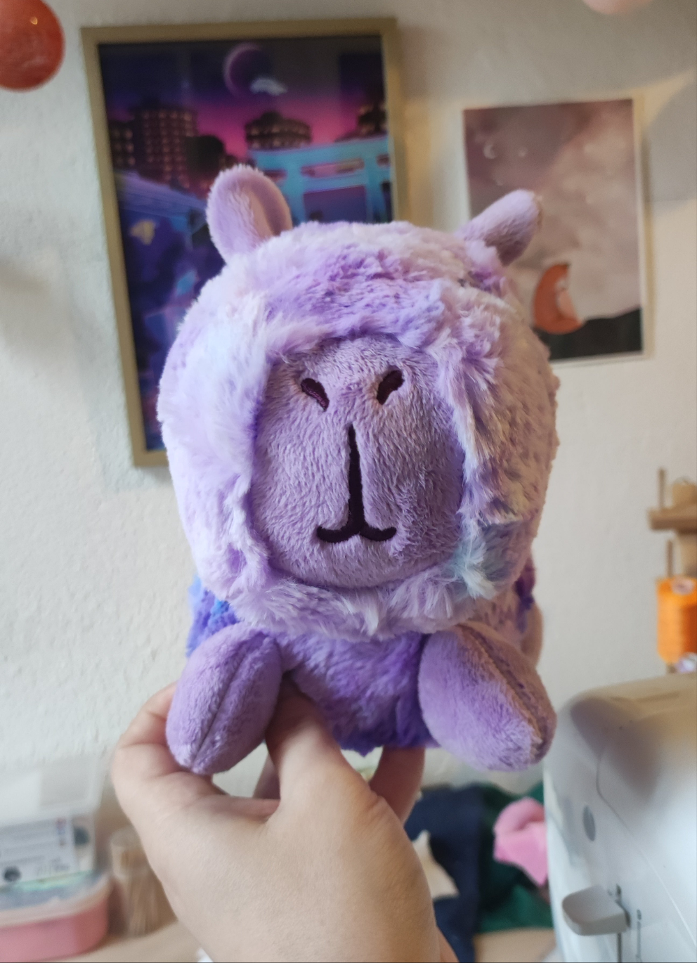 Fluffy Pastel Capybara (lavender blue)