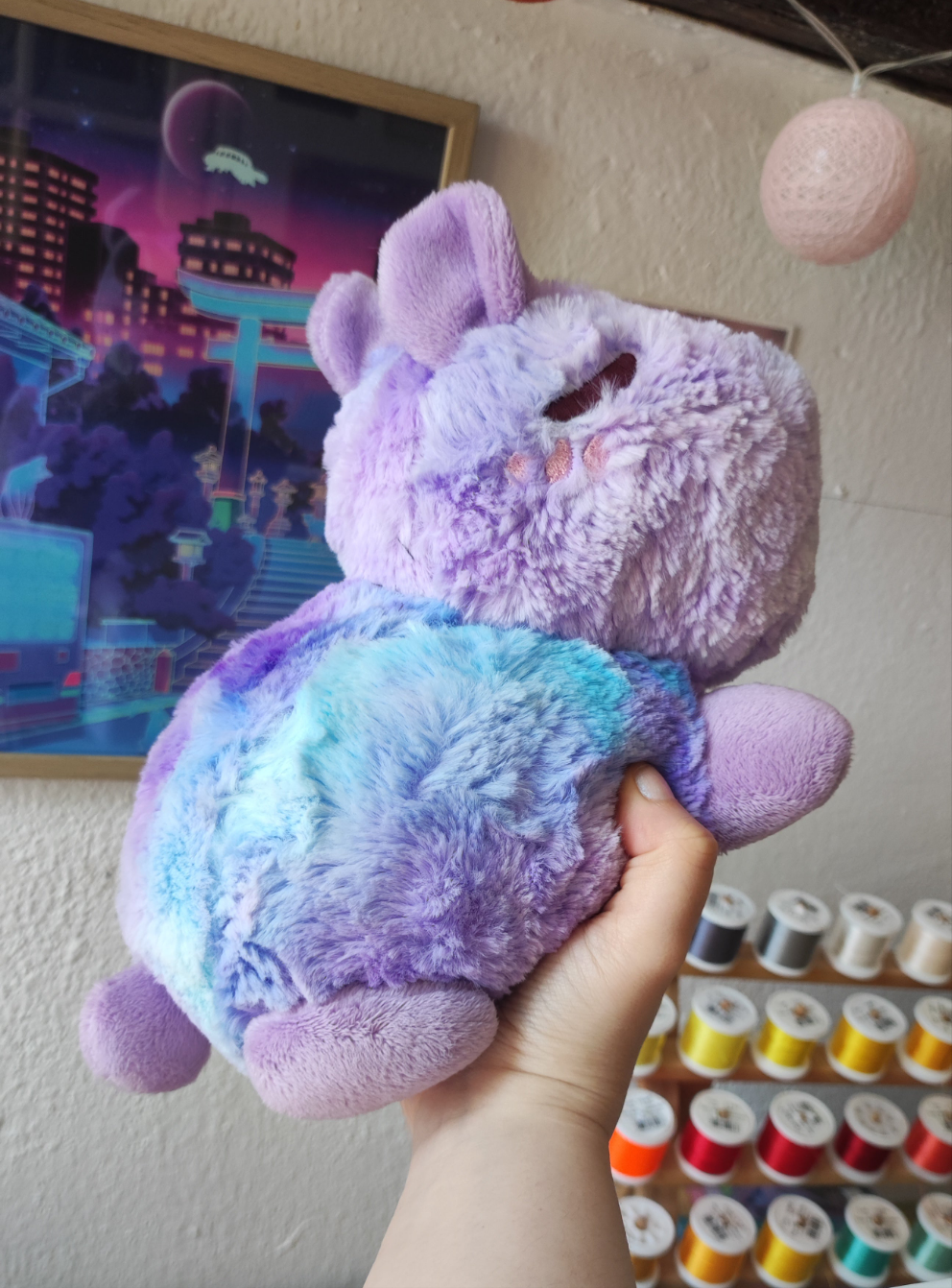 Fluffy Pastel Capybara (lavender blue)
