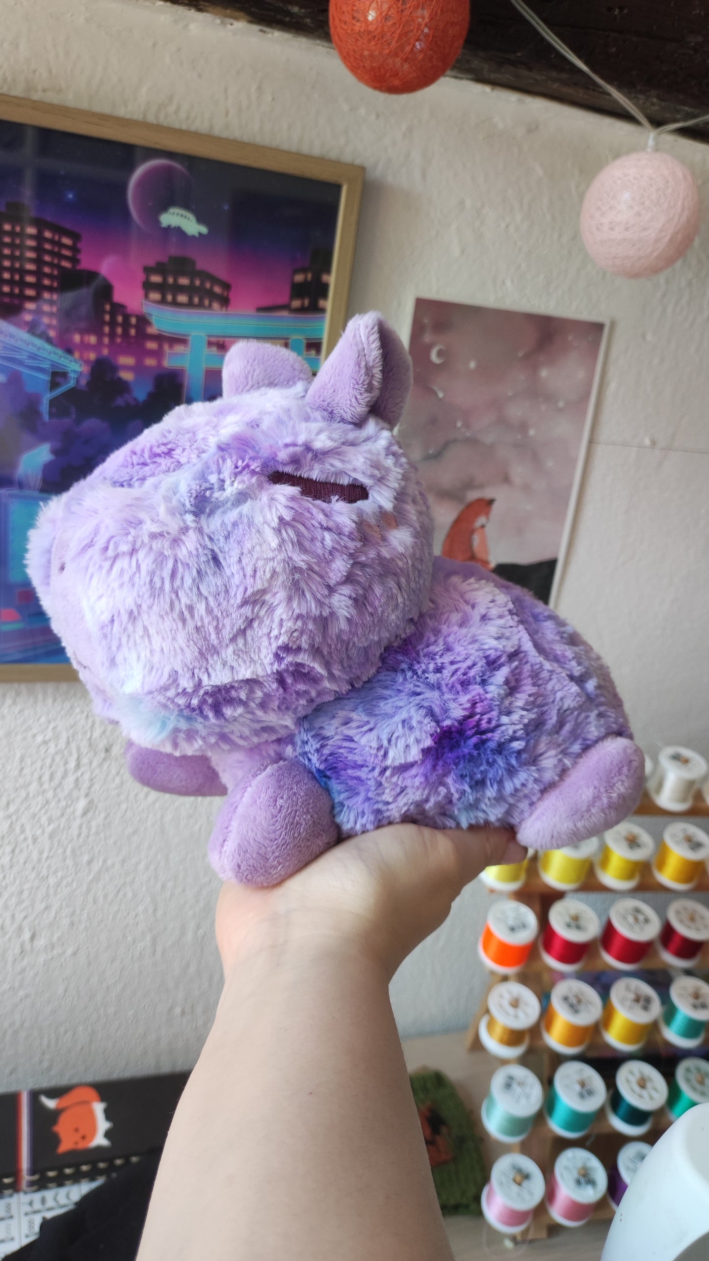 Fluffy Pastel Capybara (lavender blue)