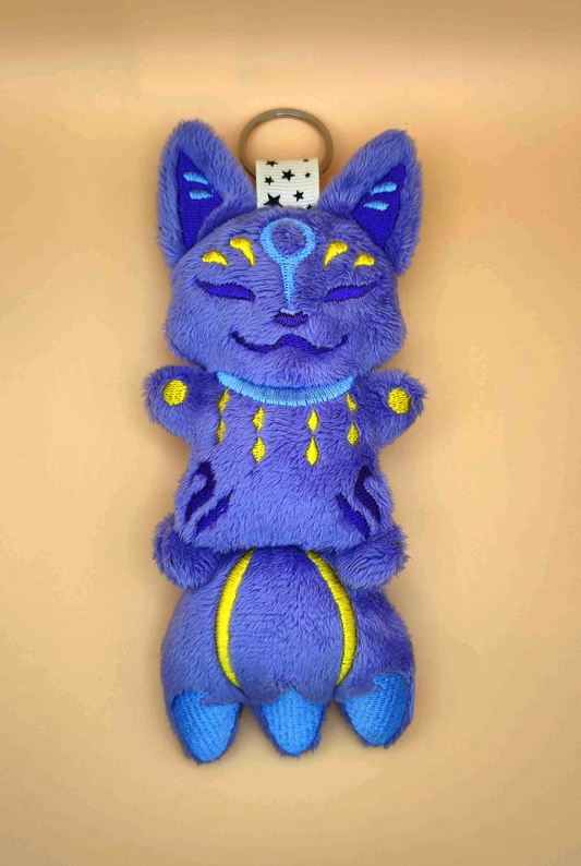 Kitsune violet avec accroche