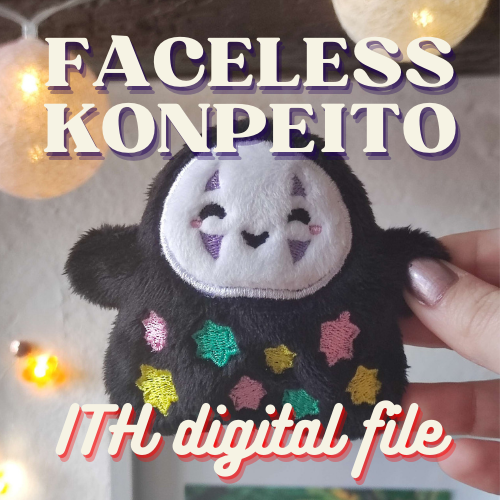 ITH Embroidery file DIGITAL DOWNLOAD - Faceless Konpeito Ghost