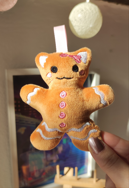 Gingerbread Cookie Kitty Charm - Squishy Mochi