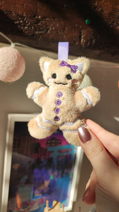 Gingerbread Cookie Kitty Charm - Purple cutie