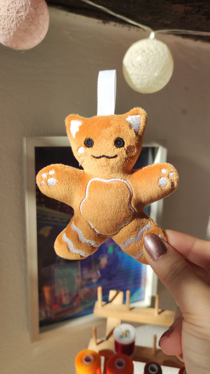 Gingerbread Cookie Kitty Charm - Squishy Mochi