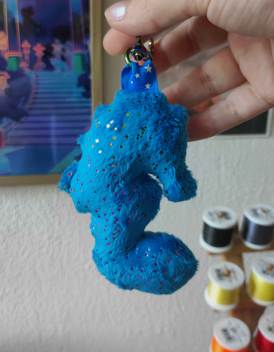 Hippocampe brillant bleu (porte clé)