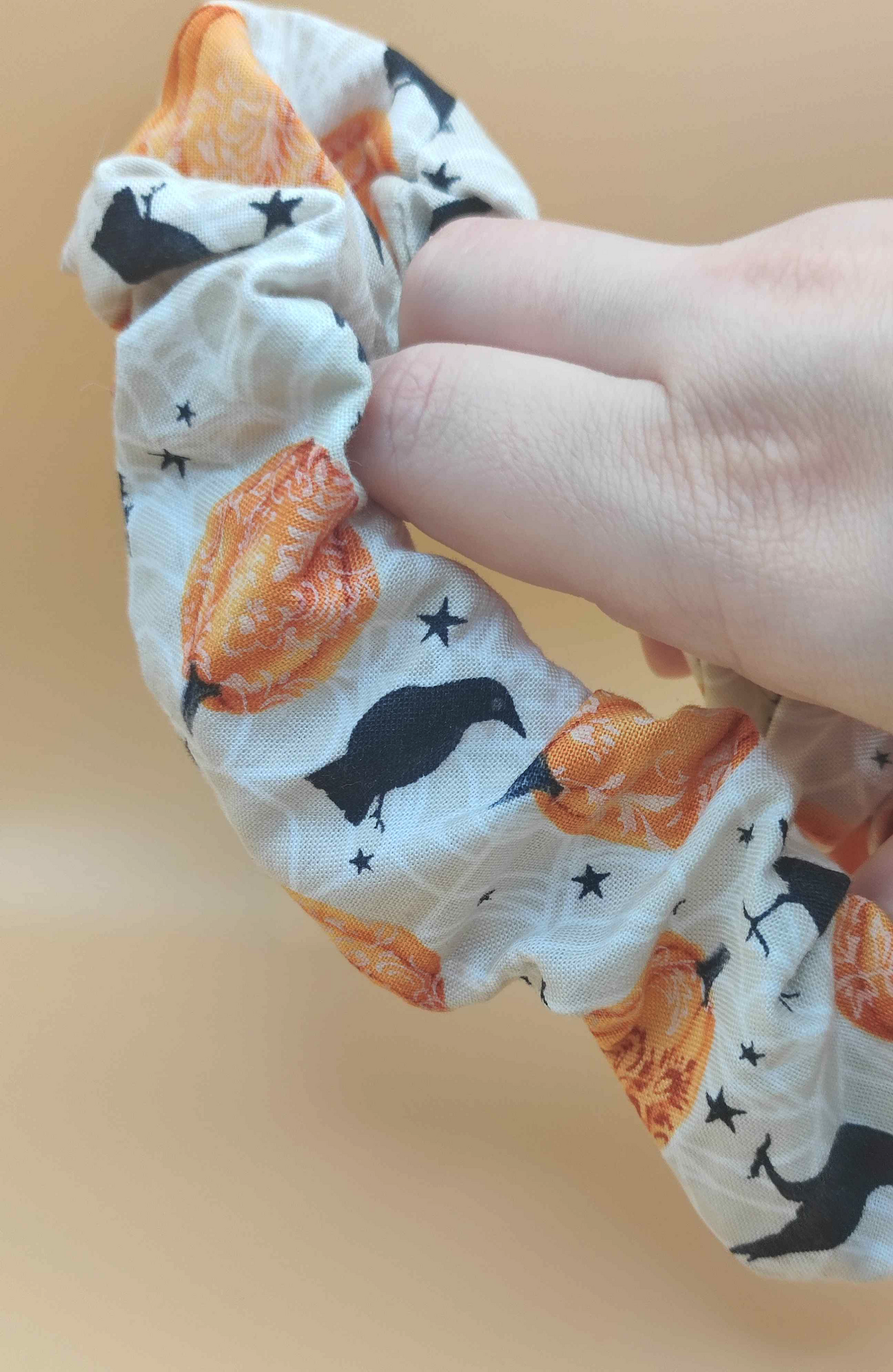 Scrunchie Citrouille et Corbeaux (Chouchou)