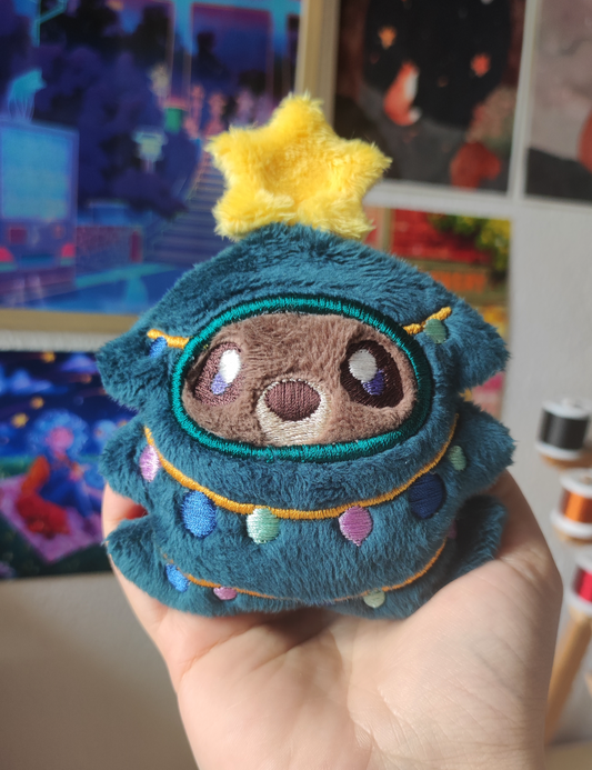 Ourson et son costume festif | Sapin