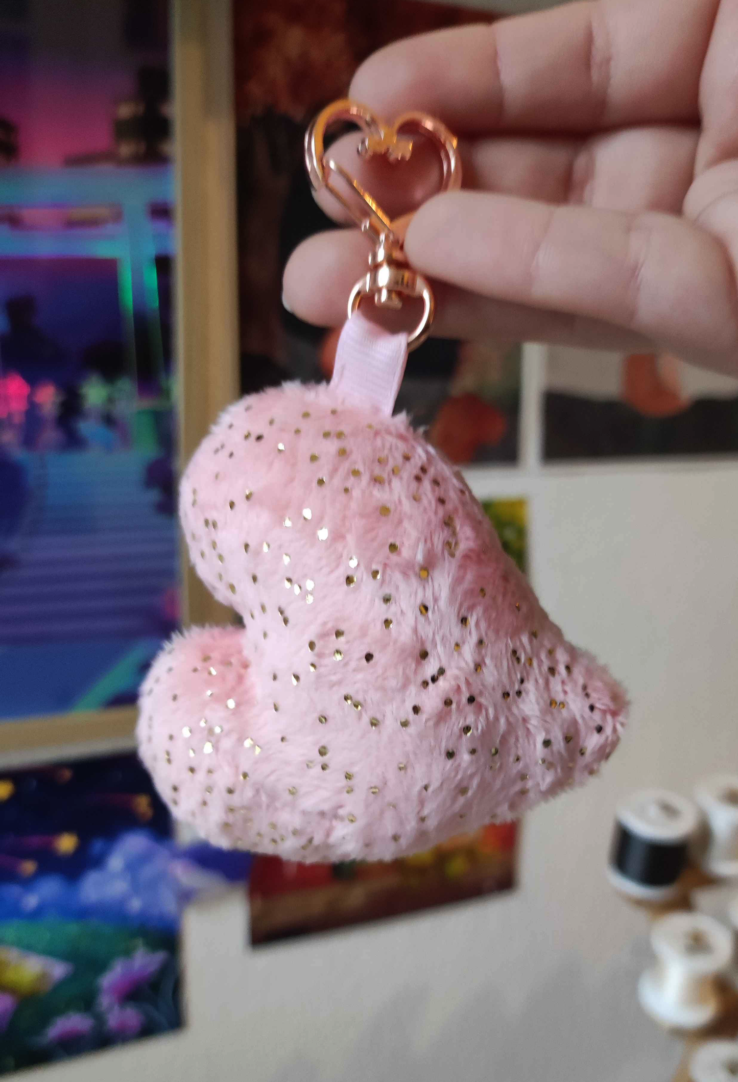 Duo poissons cœur pêche - DEUX Porte clés aimantés