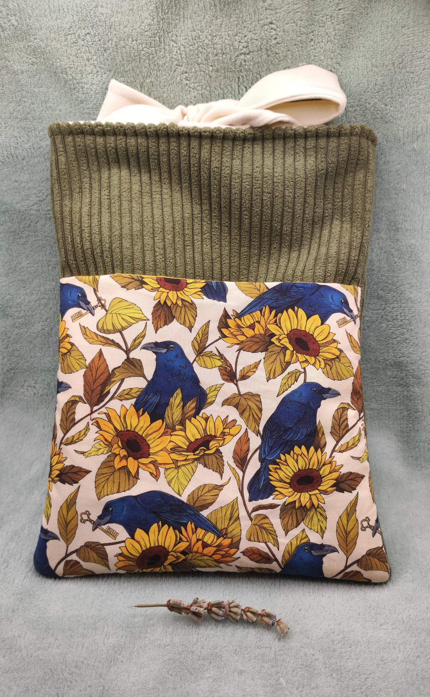 Pochette à liseuse/livre de poche - Lixy - Corbeau et tournesol