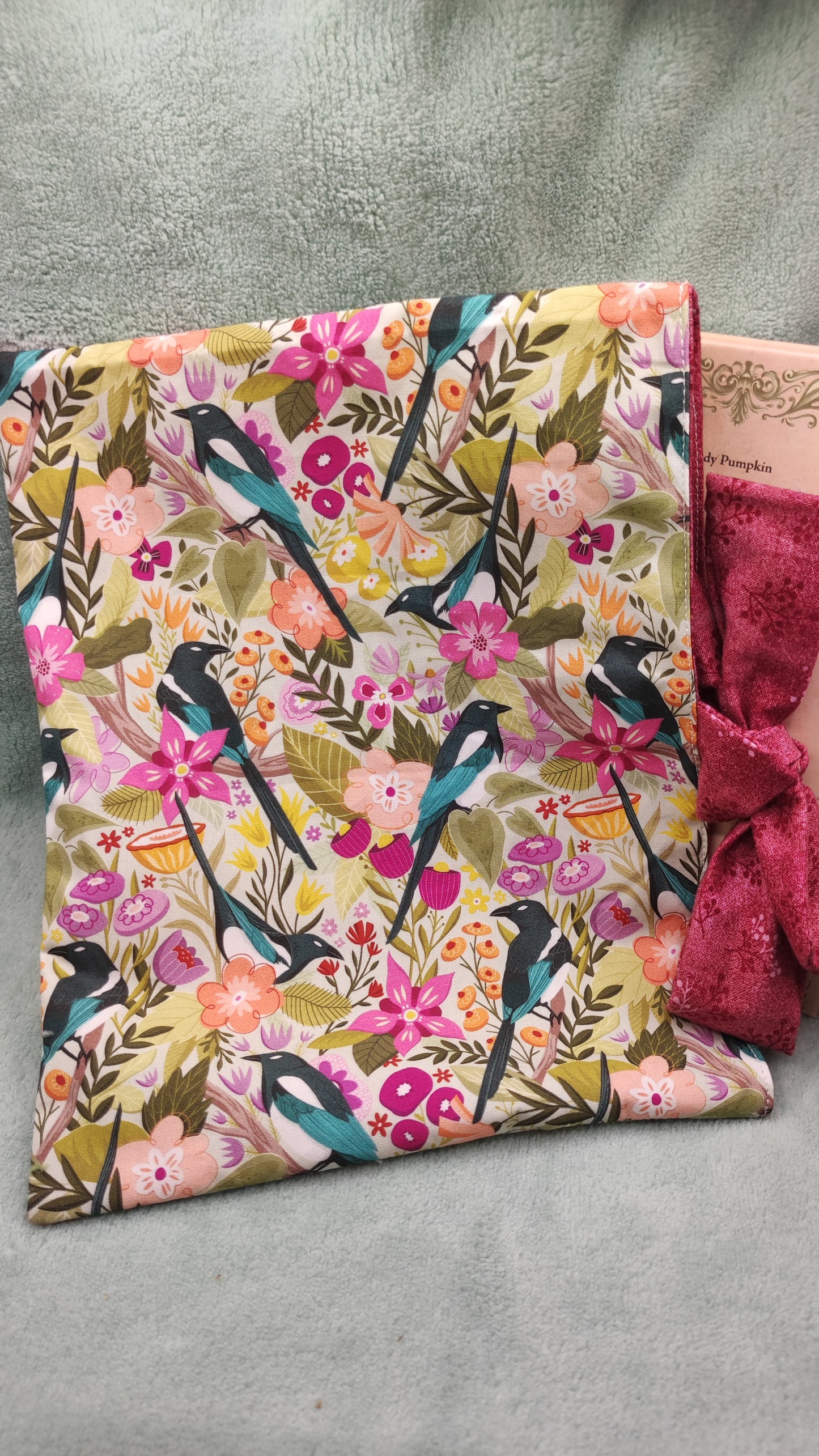 Pochette à liseuse/livre de poche - Lixy - Pie dans les fleurs