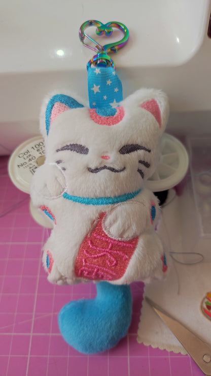 Trans flag - Maneki Neko Keychain